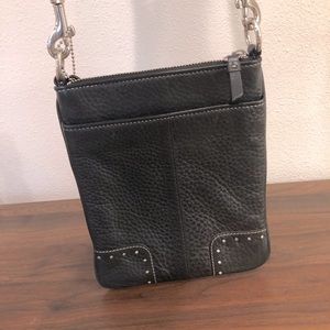 Coach black leather crossbody bag